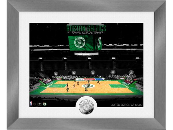 Highland Mint Obraz Boston Celtics NBA Art Deco Stadium Silver Coin Photo Mint
