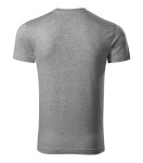 Slim Fit V-neck tričko pánské tmavě šedý melír 3XL