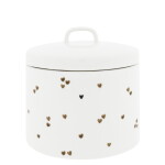 Bastion Collections Keramická dóza White/Brown Hearts B, bílá barva, keramika