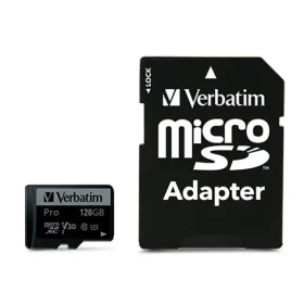 Verbatim Pro U3 microSDXC 128GB + SD adaptér / UHS-3 (U3) / Class 10 / R: až 90 MBs / W: až 45 MBs (47044)
