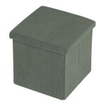 Taburet s úložným prostorem, zelená manšestrová látka