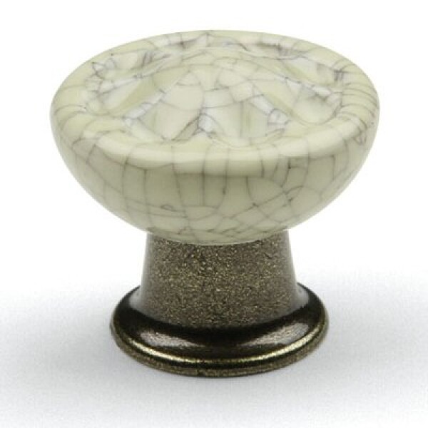 Tulip Nábytková knopka porcelánová Country starobronz (42102)