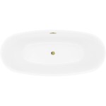 MEXEN/S - Luvo Slim volně stojící vana 170 x 75, bílá, sifon a přepad zlatá 52801707500-50