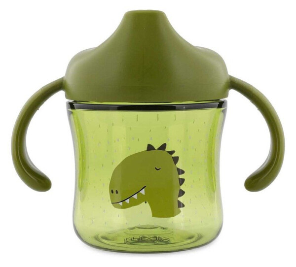 Hrnek s pítkem a úchyty pro děti pan dinosaurus zelený