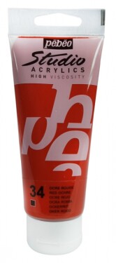 Akrylová barva Pébéo Studio Acrylic 100 ml - 034 okr červený