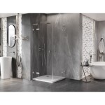 MEXEN/S - Lunar L Duo sprchový kout dveře křídlové 95 x 95, transparent, nikl kartáčovaný 834L-095L-095P-97-00