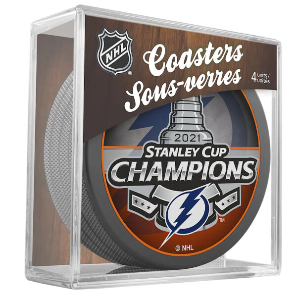 Fanatics Sada podtácků Tampa Bay Lightning 2021 Stanley Cup Champions 4-Puck Coaster Set