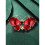 Luxusní brož Swarovski Elements Červený motýl, Červená