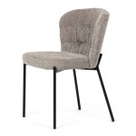 Židle jídelní, lanýžová látka, černé kovové nohy.