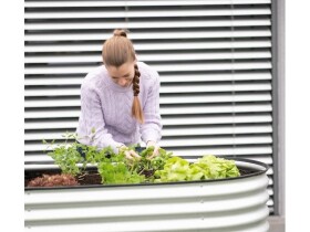 Kovový vyvýšený záhon – Grow Faster (d. 240 cm x š. 80 cm x v. 82 cm), stříbrný