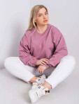 Pudrově růžová mikina plus size bez kapuce