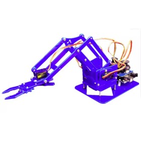 Mechanické robotické rameno s rukou pro SG90/MG90, akrylátové, modré - stavebnice