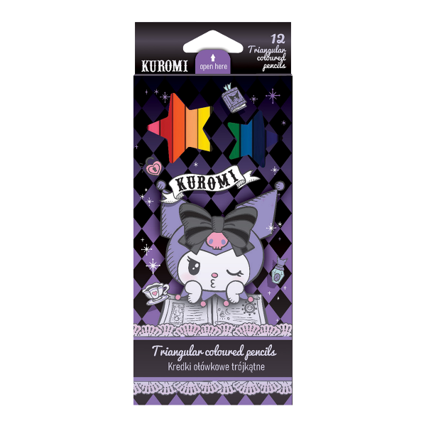 Colorino pastelky trojhranné, Kuromi, 12 barev