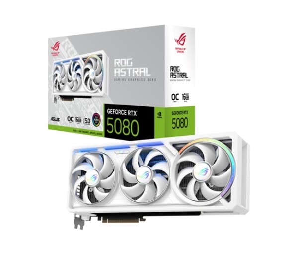 ASUS VGA NVIDIA GeForce RTX 5080 ROG ASTRAL WHITE 16GB OC, 16GB GDDR7, 3xDP, 2xHDMI EDF_1887753