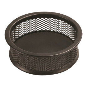 DONAU miska na sponky Office Set, Ø 90 mm, výška 32 mm, kov, černá