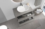 CERANO - Koupelnová skříňka Carole + deska pod umyvadlo Navira Slim - 18 mm - betonově šedá - 100x49,8x46 CER-8050BD82982