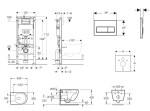 GEBERIT - Duofix Set předstěnové instalace, kompaktního klozetu Oudee Vortex a sedátka softclose, tlačítko Delta50, matná černá SANI11CA5143B