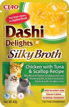 Churu Dashi Delights kapsička kuře, tuňák a hřebenatka 40 g / Kapsička pro kočky / v želé