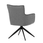 Židle jídelní, taštičkové pružiny v sedáku, 180° otočný mechanismus, šedá voděodolná látka, černý kov