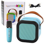 Mamido Bezdrátový karaoke reproduktor s mikrofonem K12 RGB Bluetooth modrý