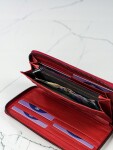 Klasická kožená dámská peněženka na zip Tina, červená