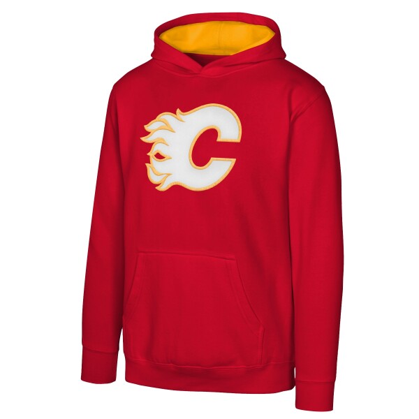 Outerstuff Dětská mikina Calgary Flames NHL Prime Po Flc Hood -Home Velikost: Dětské S (122 – 134)