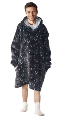 Cozy Noxxiez CH370 PC hráč potisk - hřejivá televizní mikinová deka s kapucí pro teenagery a dospělé (20-CH370)