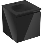 MEXEN/S - Orio koupelnová skříňka 45 cm s umyvadlem Vela, 1 šuplík, černá lesk/černá mat 91A10-04547-1-BF70-W23M71