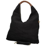 Trendy dámská textilní kabelka na rameno Alice, černá