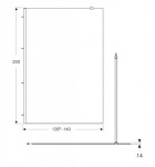 GEBERIT - ONE Sprchová stěna Walk-In 140x200 cm, stříbrná/čiré sklo 560.169.00.2