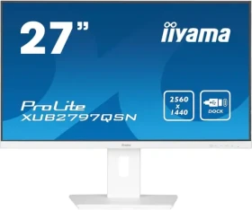 27" IIYAMA ProLite XUB2797QSN-W2 bílá / LED / IPS / 2560 x 1440 / 16:9 / 1 ms / 1300:1 / 300cd-m2 / USB-C / VESA (XUB2797QSN-W2)