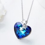 Exkluzivní náhrdelník Swarovski Elements Niamh - srdce, Modrá 40 cm + 5 cm (prodloužení)