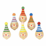 Small Foot Dřevěná káča Klaun sada 6ks