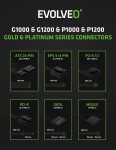 EVOLVEO G1200, zdroj 1200W, 80+ GOLD, ATX 3.1, aPFC, 140 mm ventilátor, plně modulární, záruka 3 roky, černý