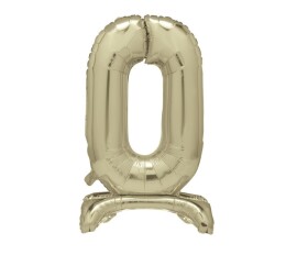 Balónek fóliový číslo 0 zlaté stojící 70 cm Balónek fóliový číslo 0 zlaté stojící 70 cm