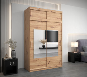 Šatní skříň Abi To s nástavcem Barva korpusu: Dub Sonoma, Rozměry: 150 cm, Dveře: Bílá
