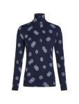 Dámské merino tričko s dlouhým rukávem ICEBREAKER Wmns 260 Vertex LS Half Z FallFl, Midnight Navy/Snow/J velikost: S