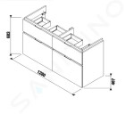 JIKA - Cubito Pure Skříňka pod dvojumyvadlo 1280x683 mm, bílá H40J4274025001