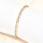 Náramek z nerezové oceli - paperclip chain - zlatý - 16,4 cm - 1 ks