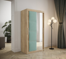 Šatní skříň Abi Tapi Barva korpusu: Dub Sonoma, Rozměry: 100 cm, Dveře: Manila 11