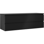 MEXEN/S - Orio koupelnová skříňka pod umyvadlo 140 cm s deskou, 2 zásuvky, černá mat 91A10-14047-2-BFFC71