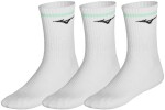 Mizuno TN 3P Socks With Line 6PK U White Bay - Tréninkové ponožky Mizuno TN 3P Socks With Line 6PK 32GXCA54Z73 - tři páry Velikost textilu: XL