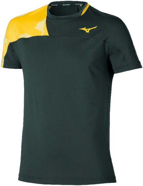 Mizuno Daybreakers Shadow SS Tee M Black Vibrant Yellow - Běžecké tričko Mizuno Daybreakers Shadow SS Tee 62GAC50094 Velikost textilu: M