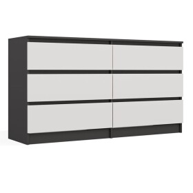FRONTI Komoda MALWA M6 140 - antracit + bílá
