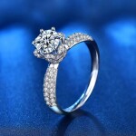 Royal Fashion stříbrný prsten HA-XJZ012-SILVER-MOISSANITE-ZIRCON Velikost: 6 (EU: 51-53)