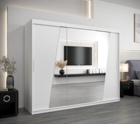 Šatní skříň Abi R0 Barva korpusu: Bílá, Rozměry: 250 cm, Dveře: Bílá
