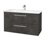 Dřevojas - Umyvadlová skříňka GIO SZZ2 100 - D16 Beton tmavý / Úchytka T01 / D16 Beton tmavý 202750A
