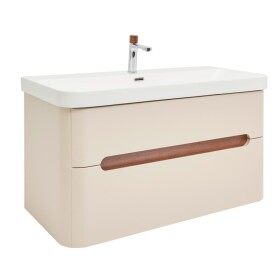 Koupelnová skříňka s umyvadlem a baterií SAT Fusion 97,5x53x45 cm pískově béžová mat SATFUSION2100BEMWBA SATFUSION2100BEMWB