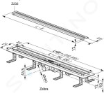 RAVAK - Zebra Odtokový sprchový žlab s nerezovým roštem, 850 mm X01434