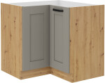 Spodní rohová skříňka Luna 90x90 DN 2F BB Barva korpusu: Dub artisan, Barva dvířek: Bílá